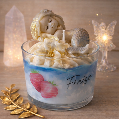 Bougies Gourmandes - Les Étincelles de Noëmie, bougie parfumée en cire 100% végétale, apportant une touche de magie à chaque pièce.