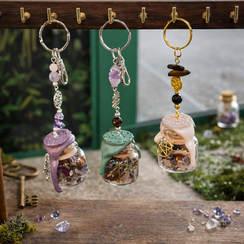 Amulette protection maison de LhanisaCréa suspendue à l'entrée d'un foyer, offrant une ambiance sereine et protectrice aux espaces de vie.