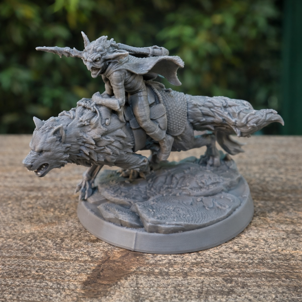 Figurine gobelin sur loup - KingCreats