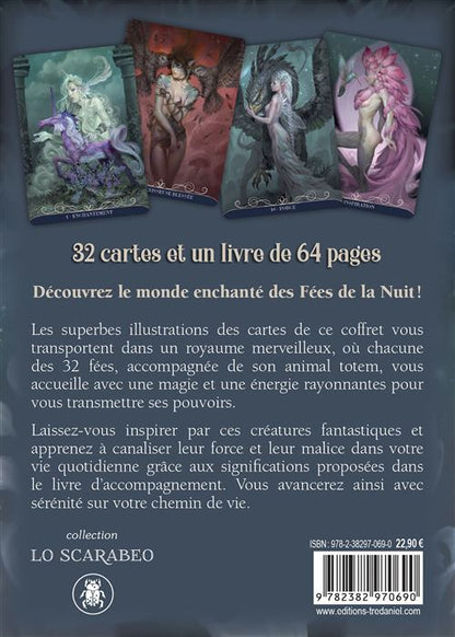 Oracle des Fées de la Nuit - Coffret : découvrez un ensemble de 32 cartes magistralement illustrées par Paolo Barbieri, plongeant dans l'univers envoûtant des fées.