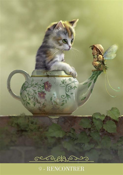 Oracle des Chats Fantasy - Illustration du chat mystique, symbole de l'indépendance et de l'univers magique du jeu.