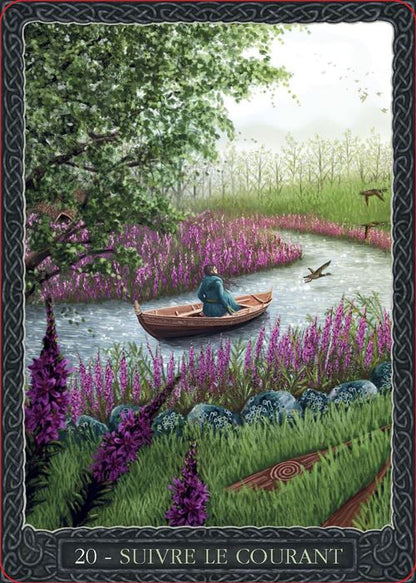 Cartes Oracle Sagesse de la Terre - Coffret, aperçu intrigant du contenu avec des descriptions des cartes invitant à l'exploration spirituelle.