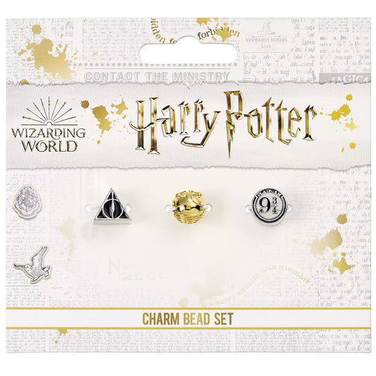 Charm du Vif d'or plaqué or - Set de charms Reliques de la mort, vif d'or et plateforme 9¾ - Harry Potter, hommage parfait à l'univers magique de J.K. Rowling.