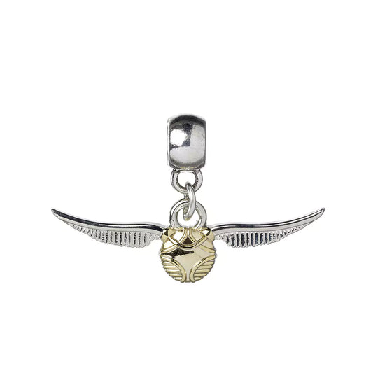 Pendentif Charm Vif d’or en plaqué argent, un bijou magique inspiré par Harry Potter, mesurant 0,8 cm x 3,7 cm.