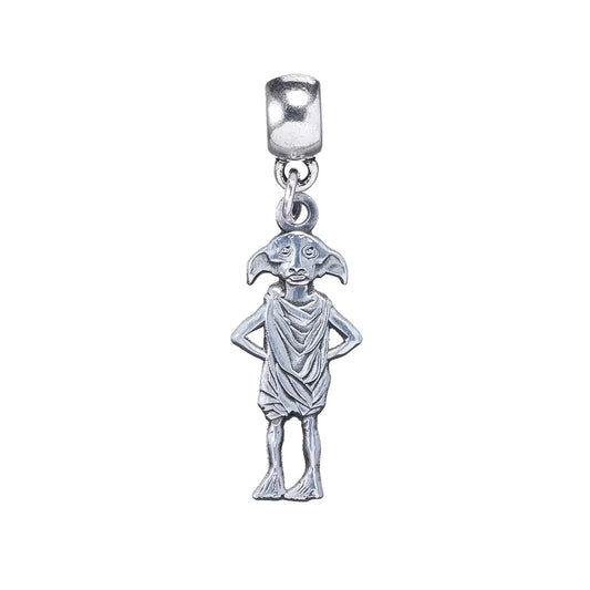 Pendentif Charm Dobby l'elfe de maison en plaqué argent, un bijou magique inspiré de Harry Potter, parfait pour les amateurs de l'univers fantastique.