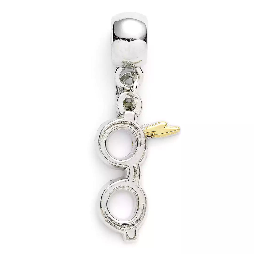 Pendentif Charm Éclair et Lunettes - Harry Potter, bijou en argent qui évoque la magie et l'aventure de la saga culte.