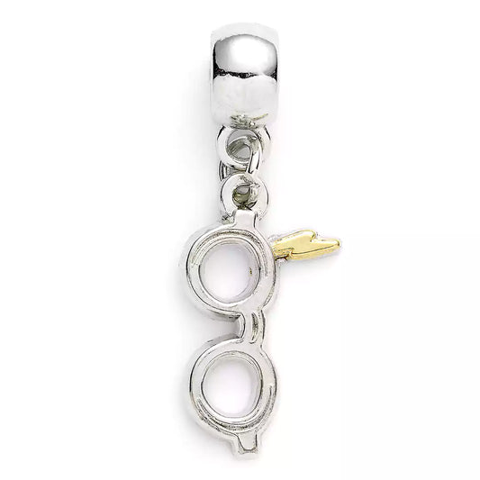 Pendentif Charm Éclair et Lunettes - Harry Potter, bijou en argent qui évoque la magie et l'aventure de la saga culte.