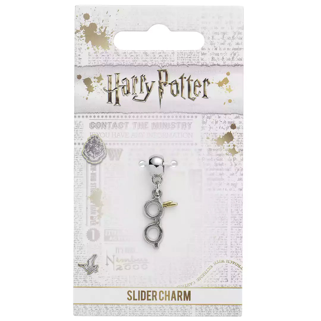 Détail du Pendentif Charm Éclair et Lunettes - Harry Potter, charm élégant parfait pour les fans de la série.