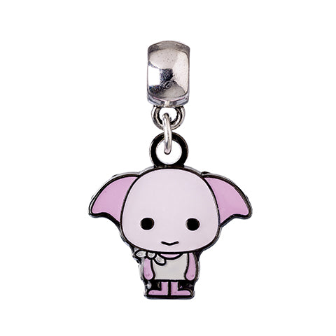 Pendentif Charm Dobby en plaqué argent, charm chibi inspiré de l'univers Harry Potter, parfait pour les fans de magie.