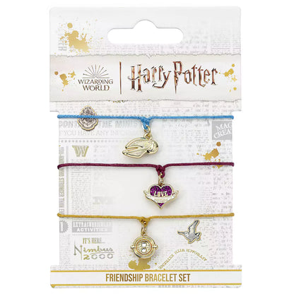 Bracelet d’amitié bleu doré Harry Potter orné d'un charme Vif d'Or, représentant l'esprit d'aventure et de liberté.