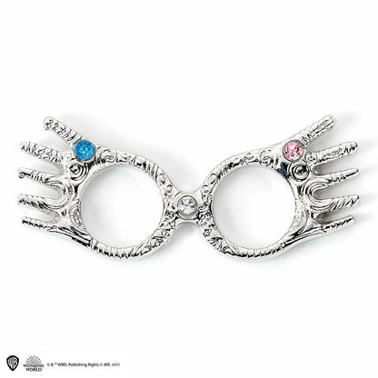 Vue détaillée de la carte de vœux Luna Lovegood avec Pin’s - Harry Potter, mettant en évidence la qualité du papier et du pin’s en alliage de zinc.