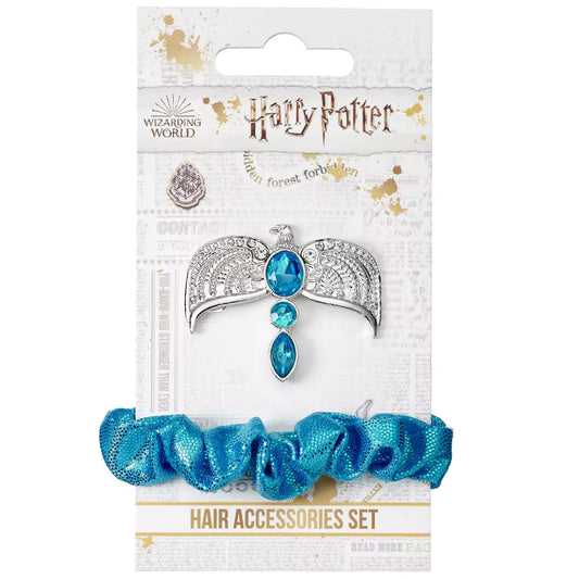 Chouchou et barrette du Set d’accessoires pour cheveux Diadème de Serdaigle - Harry Potter, parfaits pour les fans de la saga souhaitant illuminer leurs coiffures avec élégance.