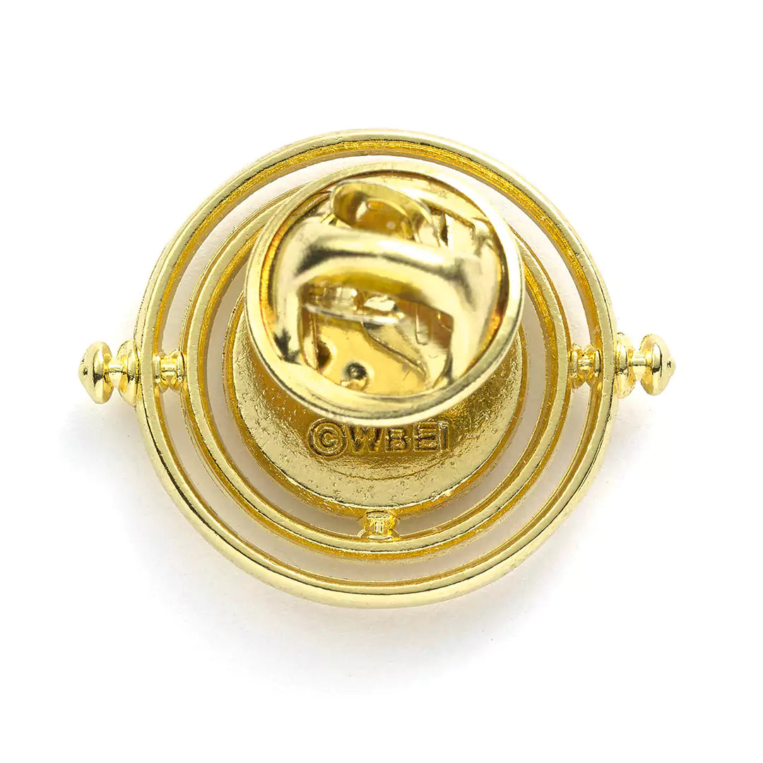 Détails du Pin’s Retourneur de temps immobile, ornement compact et léger inspiré des récits de voyage temporel.