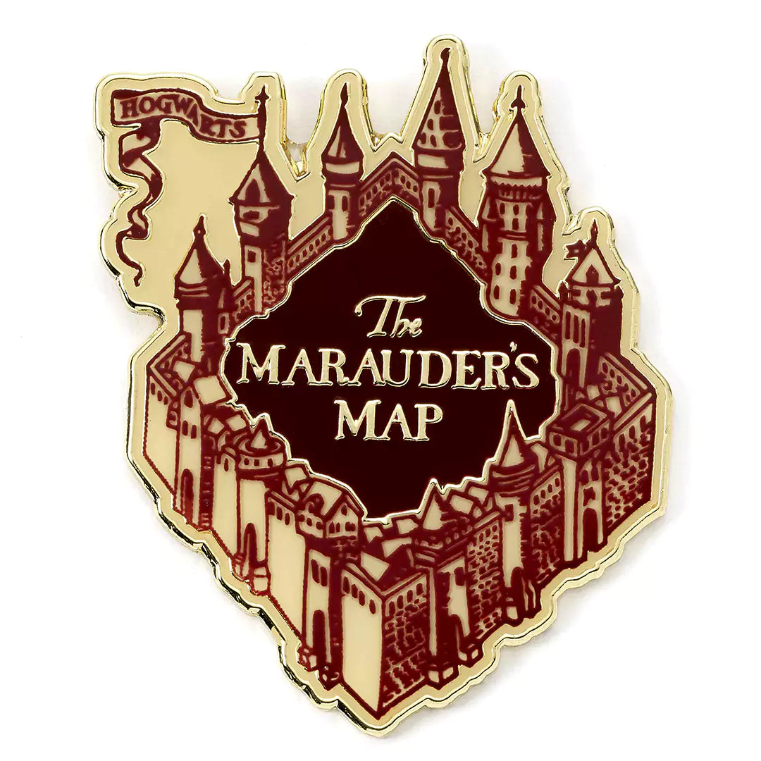 Pin’s Carte du Maraudeur - Harry Potter, un élégant pin en métal représentant la carte magique emblématique de Poudlard, parfait pour les fans de l'univers sorcier.