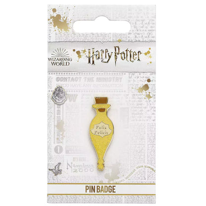 Badge pin’s potion Felix Felicis - Harry Potter, un design authentique et fascinant représentant l'une des potions les plus célèbres du wizarding world.
