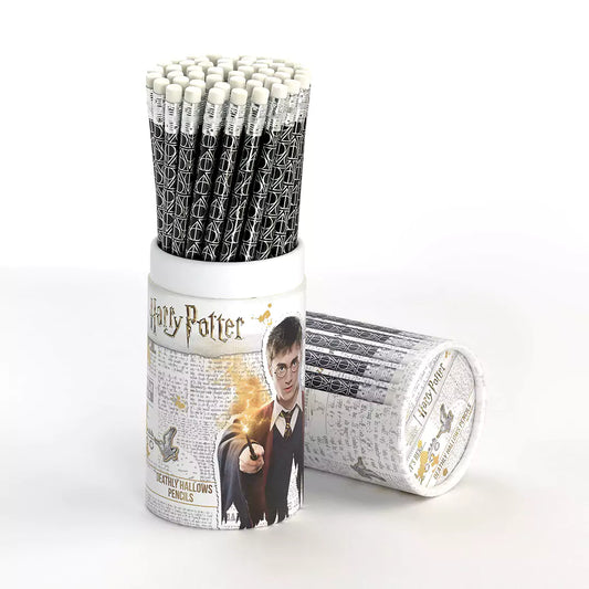 Crayon à papier Reliques de la Mort - Harry Potter, un design unique avec les emblèmes emblématiques de la saga.