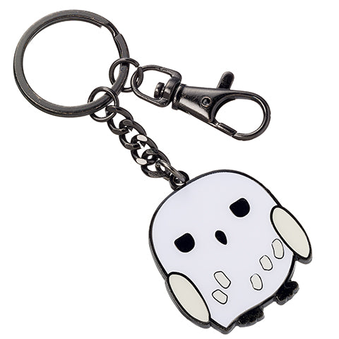 Porte-clés Hedwige en chibi plaqué argent, accessoire magique irrésistible, parfait pour les fans de littérature fantastique.
