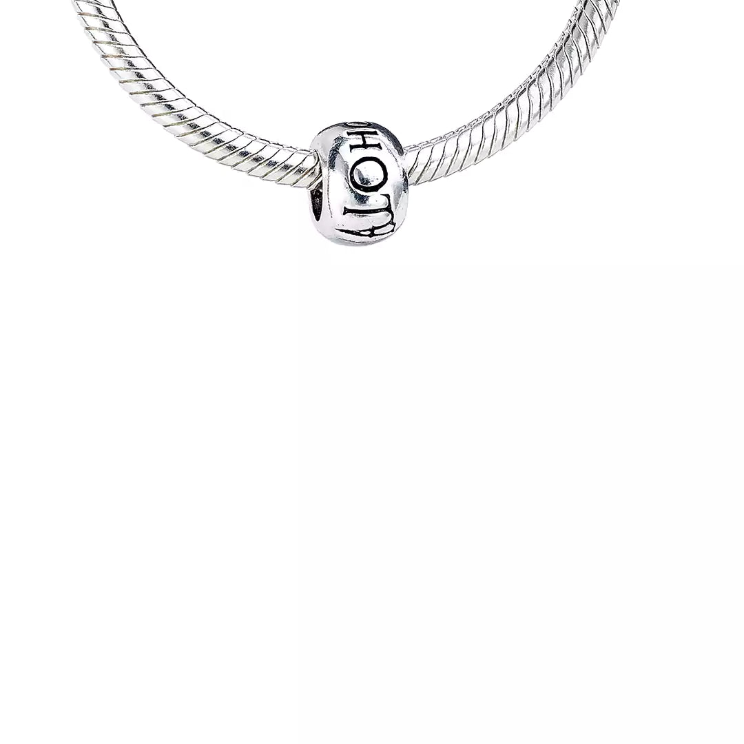 Perle Sort Alohomora en Argent 925, représentant le sort emblématique de Harry Potter, un bijou intrigant pour les fans de magie.