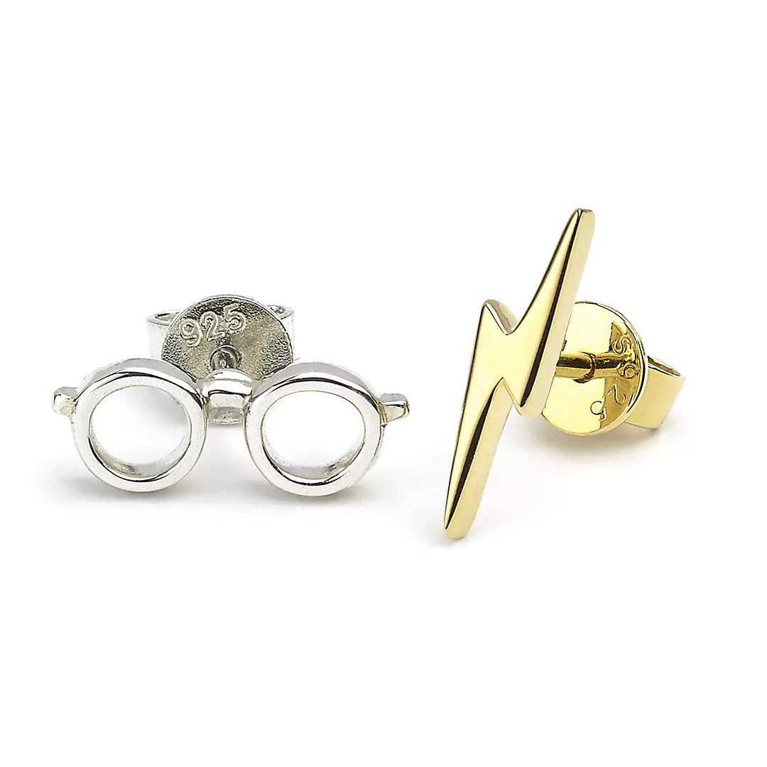 Boucles d’oreilles Éclair et lunettes en argent 925ème - Harry Potter, un accessoire chic et magique pour tous les fans de la saga.