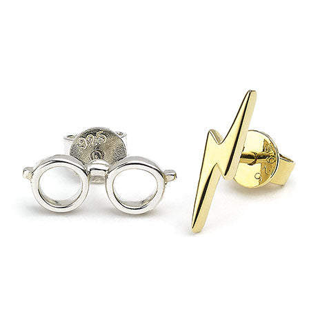Boucles d'oreilles îéclair et lunettes en argent 925ème - Harry Potter