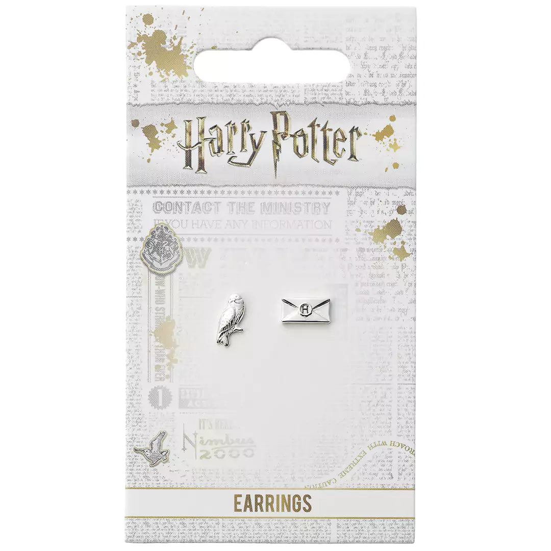 Boucles d’oreilles Hedwige et lettre - Harry Potter, parfaites pour toute occasion, offrant une touche d'élégance et de magie pour votre collection de bijoux.