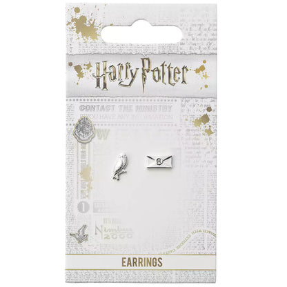 Boucles d’oreilles Hedwige et lettre - Harry Potter, parfaites pour toute occasion, offrant une touche d'élégance et de magie pour votre collection de bijoux.