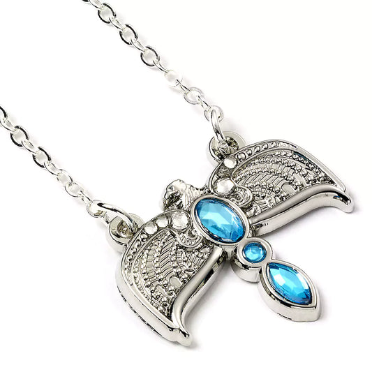 Collier diadème plaqué argent - Harry Potter, un bijou élégant inspiré de l'univers magique, mettant en valeur son design unique et l'éclat du plaqué argent.