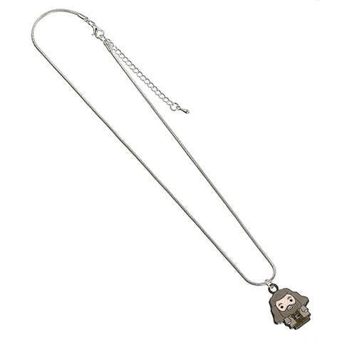 Collier Hagrid en plaqué argent, un pendentif chibi représentant le personnage emblématique pour les fans de magie et de fantastique.