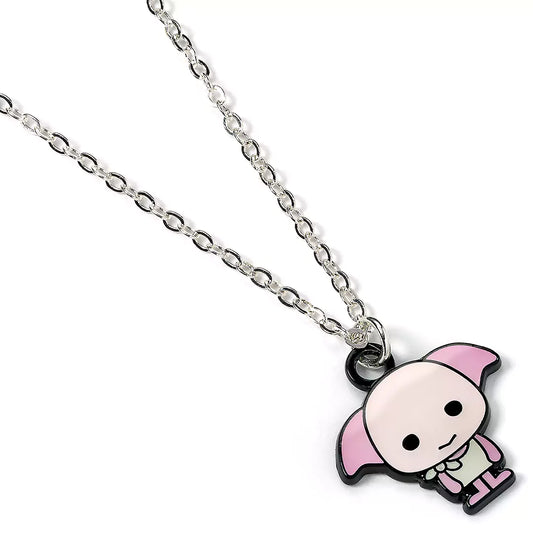 Collier Dobby en argent plaqué, un pendentif chibi captivant inspiré du personnage Dobby, parfait pour ajouter une touche magique à votre style.