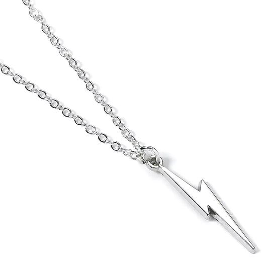 Collier Éclair en argent plaqué avec pendentif original en forme d'éclair, bijou élégant pour toutes les occasions.