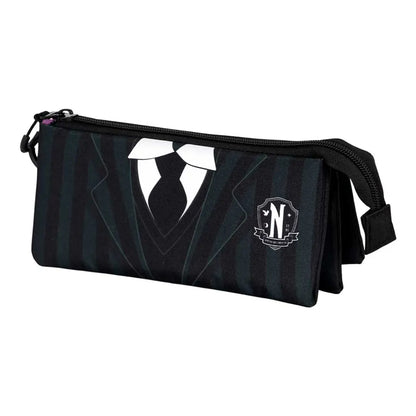 Trousse triple Uniforme de Nevermore - Wednesday avec un design élégant inspiré de la série, parfaite pour organiser vos fournitures scolaires.