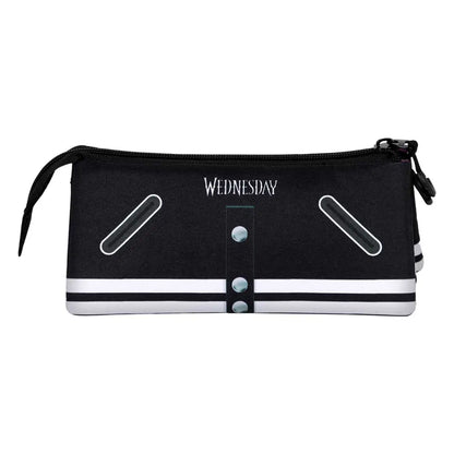 Trousse triple uniforme de Wednesday - Accessoire incontournable pour les passionnés de la série, alliant style et organisation.
