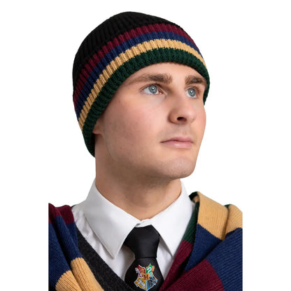 Bonnet Poudlard - Harry Potter, accessoire élégant et chaud inspiré des maisons de Poudlard, fabriqué avec 80% de laine, parfait pour les fans de la saga.
