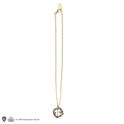 Détails du collier Luna Lovegood - Harry Potter montrant la chaîne en fer de haute qualité et le pendentif captivant.