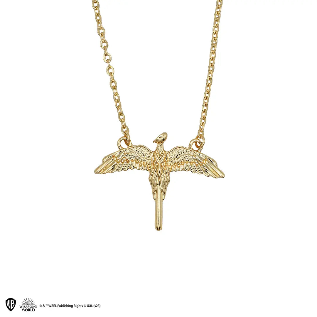 Collier Fumseck inspiré de Harry Potter, un bijou élégant représentant l'oiseau de feu, parfait pour les fans de la saga magique.