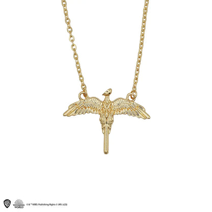 Collier Fumseck inspiré de Harry Potter, un bijou élégant représentant l'oiseau de feu, parfait pour les fans de la saga magique.