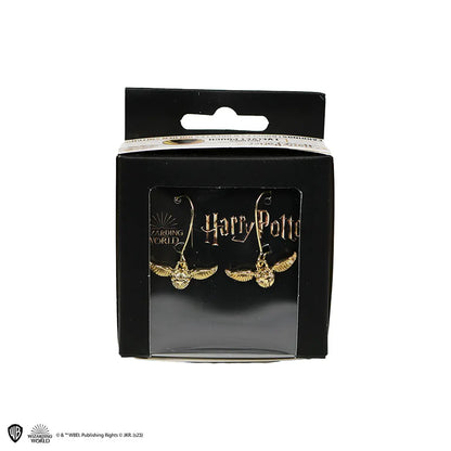 Boucles d’oreilles Vif d’or inspirées de Harry Potter, conçues en laiton et zinc, affichant un design élégant et captivant, parfaites pour les fans de Quidditch.