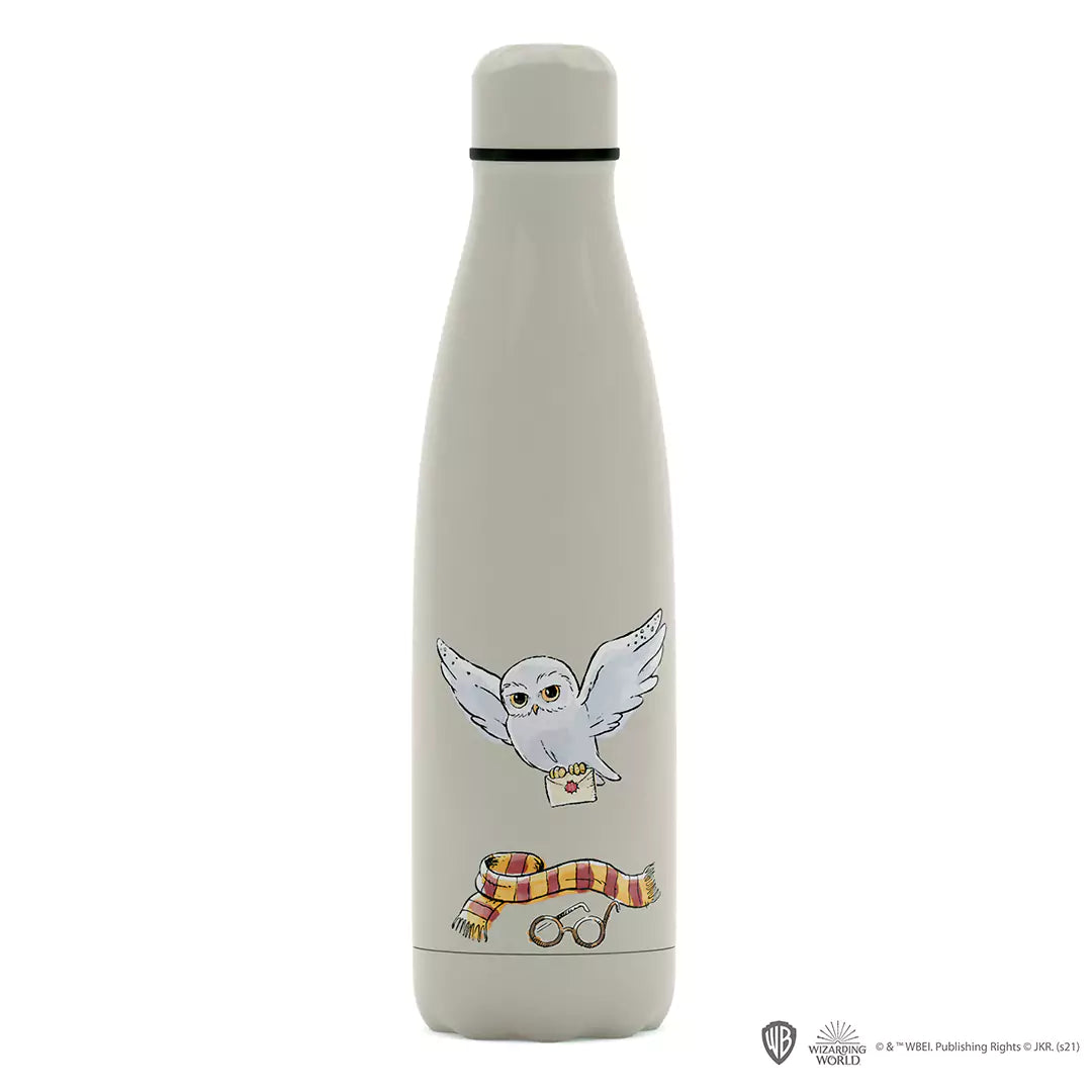 Bouteille isotherme 500ml Hedwige de Harry Potter, élégante et fonctionnelle, idéale pour garder vos boissons chaudes ou froides.