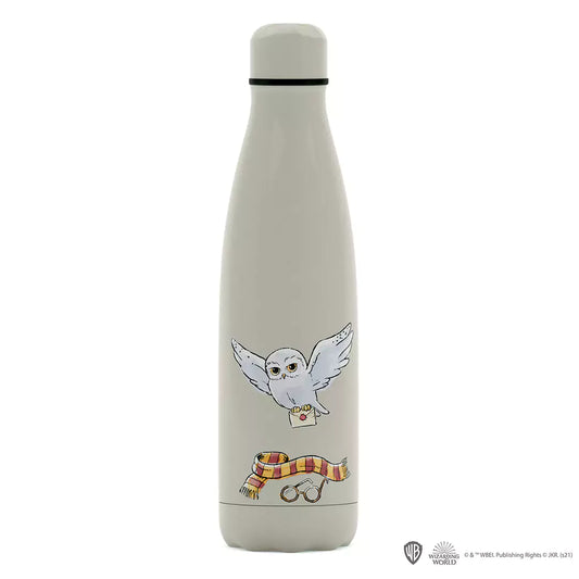Bouteille isotherme 500ml Hedwige de Harry Potter, élégante et fonctionnelle, idéale pour garder vos boissons chaudes ou froides.