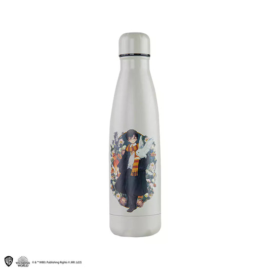 Bouteille isotherme 500ml Harry Potter avec le portrait d'Hedwige, un accessoire stylé pour les fans de la saga.