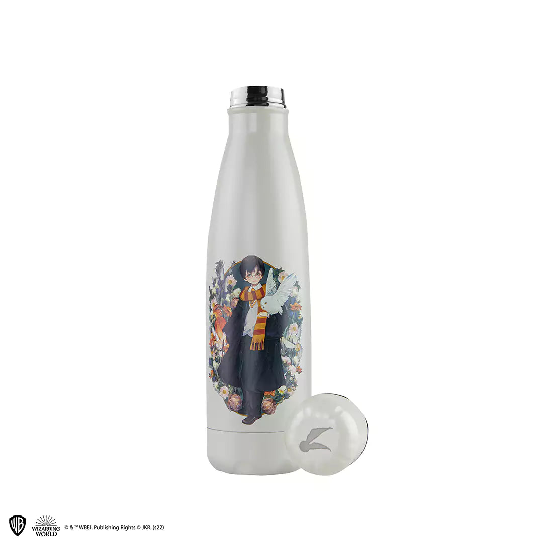 Bouteille isotherme Harry Potter 500ml, détail de l'acier inoxydable avec un style inspiré de l'univers de Harry Potter.