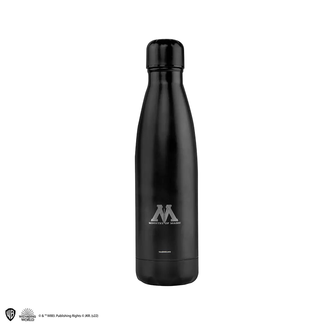 Vue latérale de la Bouteille isotherme 500ml - Harry Wanted en acier inoxydable, résistante et élégante.