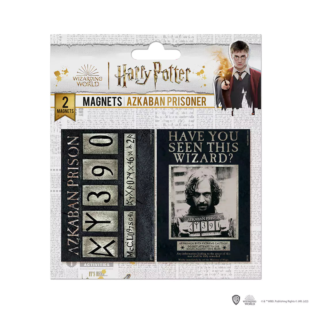 Magnets captivants du Set de 2 magnets - Prisonnier Azkaban - Harry Potter, affichant des motifs emblématiques inspirés du film.