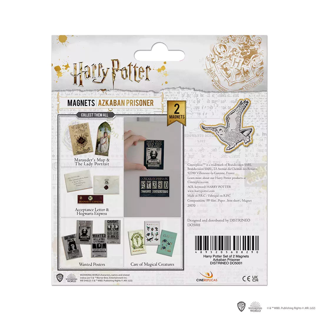 Set de 2 magnets - Prisonnier Azkaban - Harry Potter, parfait pour personnaliser votre décoration intérieure avec une touche magique.