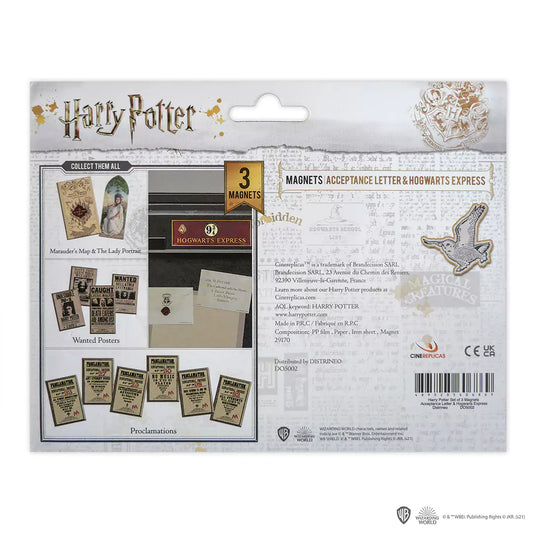 Set de 3 magnets - Plateforme 9 3/4 - Un emblématique magnet de la plateforme mythique de Harry Potter, idéal pour tous les fans de la saga.