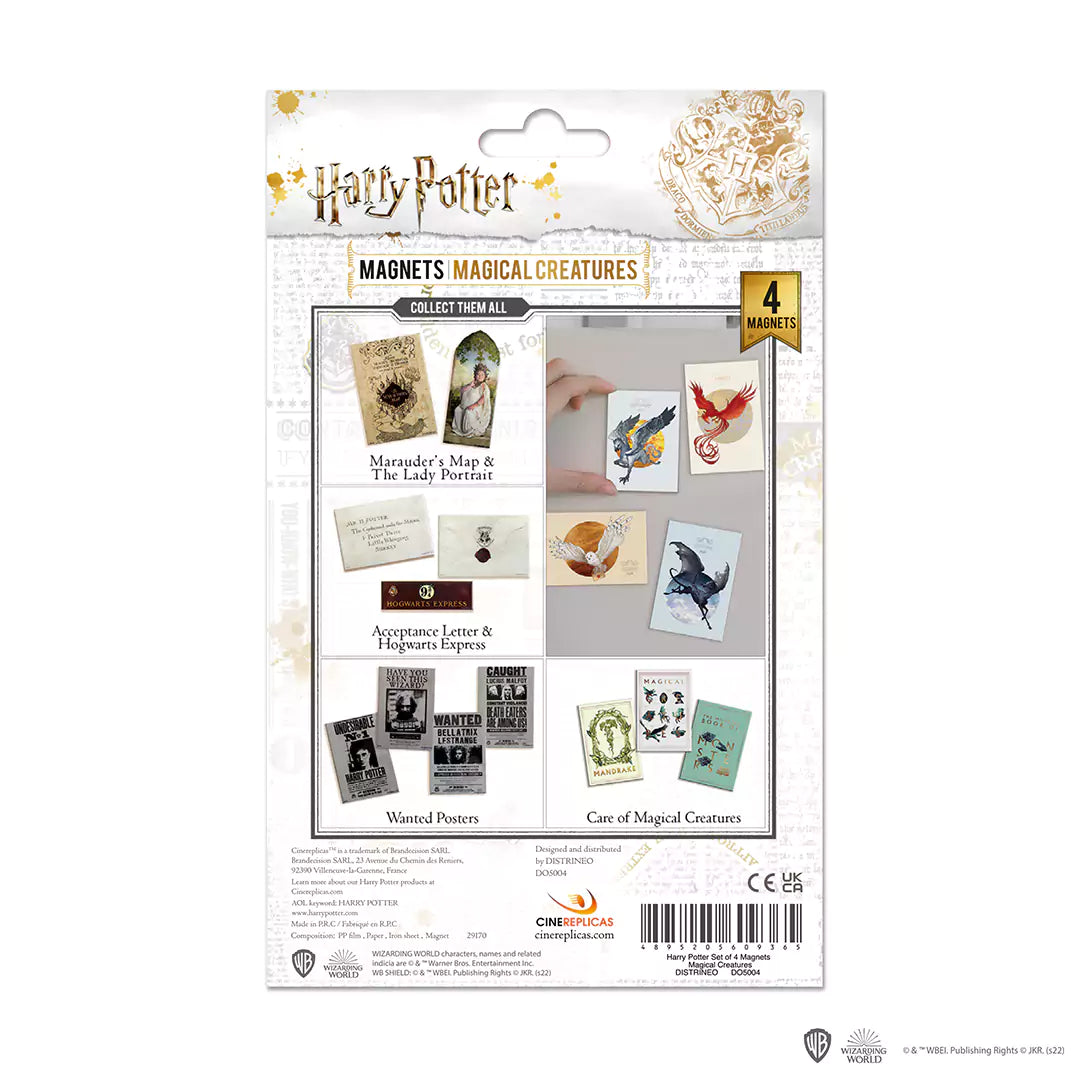 Détail des magnets - Créatures Magiques - Harry Potter, représentant des créatures fascinantes de l'univers sorcier.