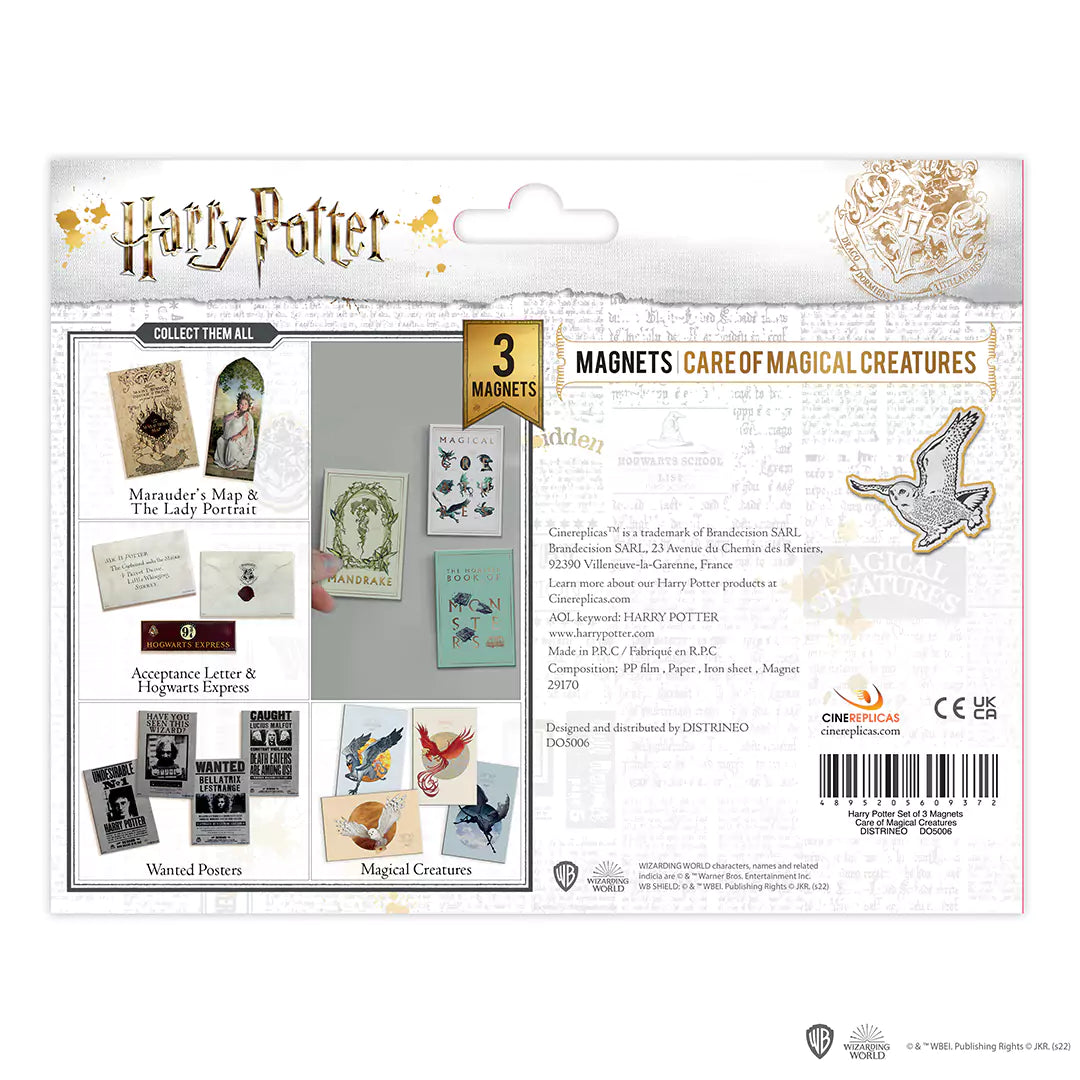 Détails des magnets Soins aux Créatures Magiques - Set de 3 magnets Harry Potter, parfaits pour les fans et collectionneurs.