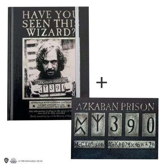 Carnet rigide et marque-page - Sirius Azkaban avec sa couverture élégante, un accessoire incontournable pour les fans de l'univers magique.