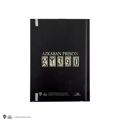 Zoom sur le design du Carnet rigide et marque-page - Sirius Azkaban, illustrant des motifs inspirés de l'univers Harry Potter.