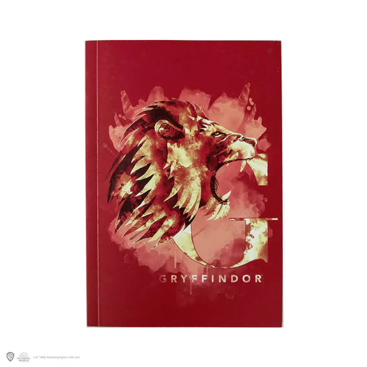 Carnet souple Gryffondor au design élégant, idéal pour les fans d'Harry Potter, avec couverture souple et blason emblématique, parfait pour prendre des notes et exprimer sa créativité.